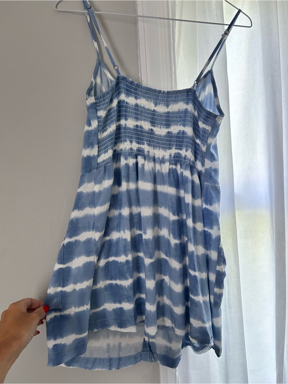 Ocean Drive Blue Tie-Dye Button-Front Dress or Swim Cover Up - Picture 4 of 6